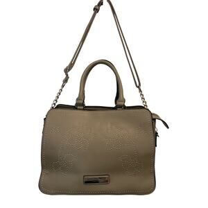 Marc NY Andrew Marc Faux Leather Floral Studded Satchel Crossbody Purse Travel